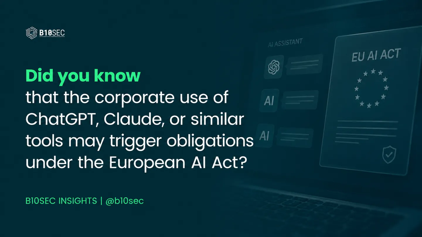 Did you know that the corporate use of ChatGPT, Claude, or similar tools may trigger obligations under the European AI Act?